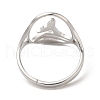 304 Stainless Steel Whale Tail Adjustable Ring for Women RJEW-M149-01P-2