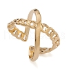 Ion Plating(IP) 304 Stainless Steel Criss Cross Open Cuff Rings for Women RJEW-G285-72G-1