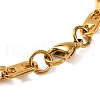 PVD Vacuum Plating 201 Stainless Steel Oval Link Chain Bracelets BJEW-B078-73G-3