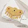 Elegant Middle Eastern Style Heart Brass Brooches for Women AH8858-7