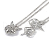 Brass Rhinestone Pendant Necklaces NJEW-G089-16H-P-1