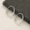 Fashionable S925 Sterling Silver Oval Hoop Earrings AB7208-1