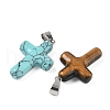 Natural & Synthetic Mixed Stone Cross Pendants G-M454-03-2