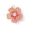 Handmade Glass Seed Beaded Sakura Pendants PALLOY-MZ00763-2