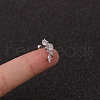 316L Surgical Stainless Steel Clear Cubic Zirconia Cartilage Earrings WG462E6-13-1