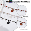 FIBLOOM 3Pcs 3 Colors Plastic & Alloy Star Pendant Necklaces with CCB Beaded Chains NJEW-FI0001-34-3