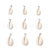 9Pcs Natural Cowrie Shell Pendants PALLOY-JF03700-02-1