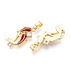 Brass Micro Pave Cubic Zirconia and Enamel Pendants KK-T074-67G-03-2