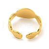 Ion Plating(IP) Oval 304 Stainless Steel Open Cuff Rings STAS-Z060-05G-4