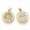 Brass Micro Pave Cubic Zirconia Pendants ZIRC-T012-22G-2