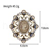 Baroque Style Flower Zinc Alloy Zinc Alloy Rhinestone Brooches PW-WGC517E-01-2