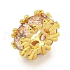 Rack Plating Brass Micro Pave Pink Cubic Zirconia European Beads KK-L215-325G-2