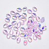 Transparent Spray Painted Glass Charms GLAA-R211-05-F01-1