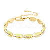 Brass Micro Pave Cubic Zirconia Link Chain Bracelet for Women BJEW-T020-05G-01-1