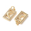 Brass Micro Pave Clear Cubic Zirconia Pendants KK-Q031-32G-01-2