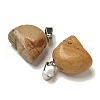 Natural Picture Jasper Pendants G-Z067-02P-05-3