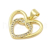 Rack Plating Brass Micro Pave Cubic Zirconia Pendants KK-Z074-49G-2