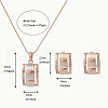 Rectangle Alloy & Cat Eye & Crystal Rhinestone Pendant Necklace & Stud Earring Sets FS-WG998B2-01-4