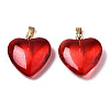Transparent Spray Painted Glass Pendants GLAA-N035-016-F01-A-2