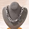 304 Stainless Steel Paperclip Chain Necklaces for Women Men NJEW-A033-02P-1