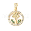 Brass Micro Pave Cubic Zirconia Pendants KK-D357-04B-G-1