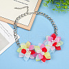 Alloy Resin 3 Flower Pendant Necklaces for Women FS-WG4A5FD-01-1