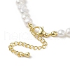 Mother's Day Jewellery Natural Pearl & Brass Heart Beaded Necklace for Women NJEW-JN04106-01-6