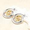 304 Stainless Steel Two-tone Stud Earrings for Women EJEW-R023-01GP-08-2