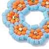 Seed Beads Beaded Charms PALLOY-MZ00205-03-3