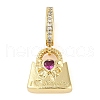 Rack Plating Brass Cubic Zirconia European Dangle Charms KK-P287-06G-1