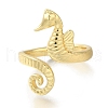 Rack Plating Brass Open Cuff Finger Rings For Women Men RJEW-C112-01G-2