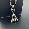 Trendy Unisex Stainless Steel Baseball Pendant Necklaces SI5647-1