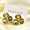 304 Stainless Steel Rhinestone Stud Earrings EJEW-M070-03G-3