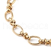 Ion Plating(IP) 304 Stainless Steel Bowknot & Oval Link Chain Bracelet for Women BJEW-G669-18G-2