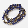 Electroplate Opaque Glass Beads Strands EGLA-A034-P6mm-O03-2