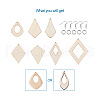 Natural Wood Big Pendants DIY-TA0008-66-2