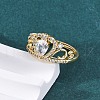 Brass Micro Pave Clear Cubic Zirconia Cuff Rings for Women RJEW-U047-37B-G-3