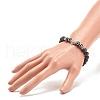 Natural Lava Rock & Synthetic Hematite Stretch Bracelet with Alloy Tube Beaded BJEW-JB08300-3