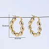 Rice Bead U-Shaped Brass Hoop Earrings MM9815-4