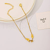 Double Fish 304 Stainless Steel Link Anklets for Women FS-WG2E8EF-01-4