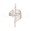 Brass Micro Pave Clear Cubic Zirconia Open Cuff Rings RJEW-U009-08P-03-2