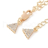 Brass Micro Pave Cubic Zirconia Chain Extender with Glass KK-U052-05G-2