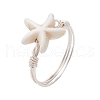 Synthetic Turquoise Finger Rings RJEW-JR00878-04-2