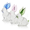 CHGCRAFT 3Pcs 3 Colors Rabbit Shape Glass Display Decorations DJEW-CA0001-34-1