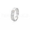 304 Stainless Steel Moon and Star Open Cuff Ring for Women RJEW-S405-240P-3