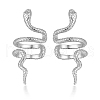 S925 Silver Snake Clip Earrings Retro Style Non-Piercing Ear Cuff AV2043-2-1