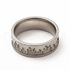 201 Stainless Steel Grooved Finger Ring Settings STAS-P323-07P-2