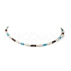 Summer Beach Synthetic Turquoise & Natural Coconut Round Heishi Beaded Necklaces NJEW-JN05211-2