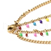 Colorful Enamel Oval Charms Double Layer Necklace NJEW-K245-016-5