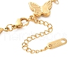 Stainless Steel Butterfly Link Chain Bracelets for Women BJEW-Z076-03G-3